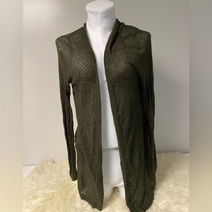 TORRID Green Lace Knit Cardigan